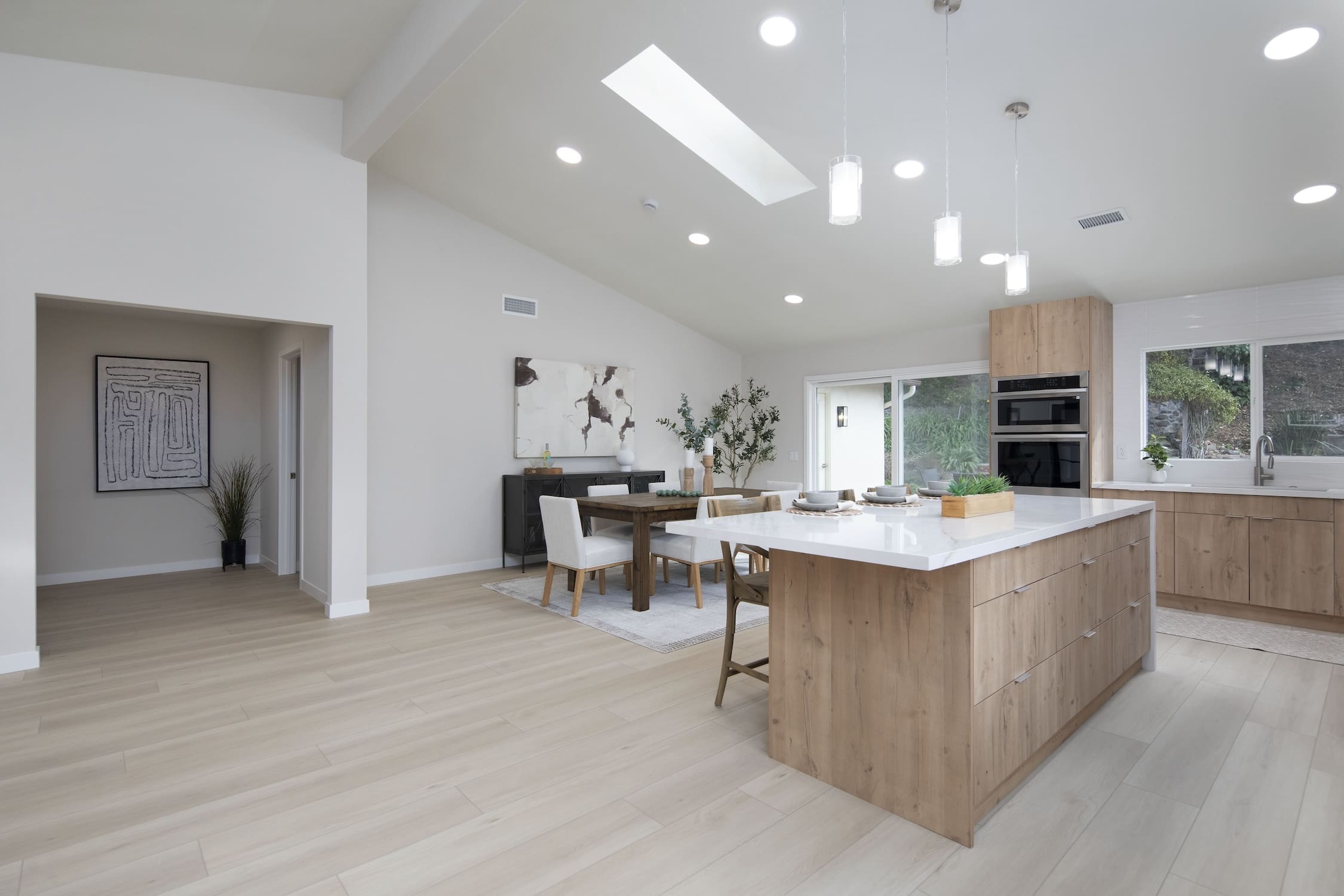a kitchen and dining area in a house