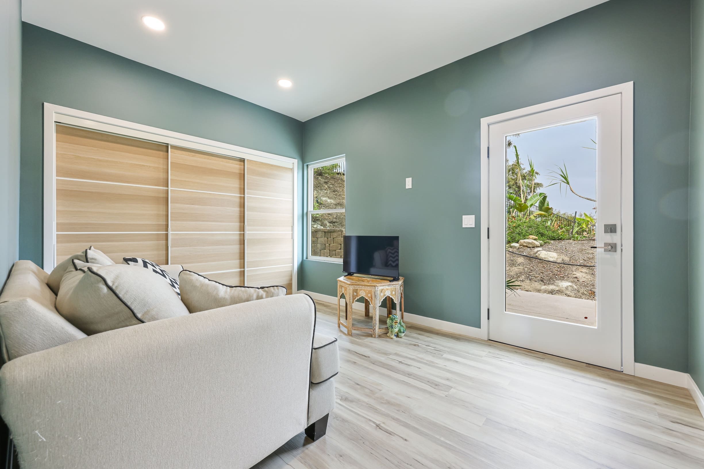 Modern living room with natural light